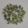 Green Haltivka Butterfly Beads, Tourmaline, 10-15x6-8mm, ±3mm Seed Beads, on Thread, Length 40 cm