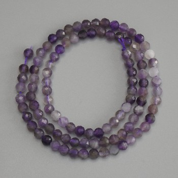 Faceted Amethyst Beads 4mm on Thread, Length 39 cm+