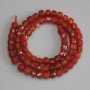 Carnelian beads, faceted cube 5x5 mm ± on thread, length 37 cm+