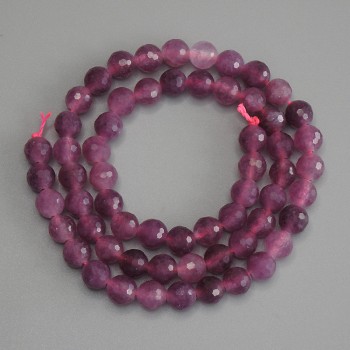 Tourmaline beads, faceted ball 6mm+, on thread, length 37 cm+