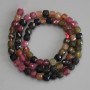 Faceted tourmaline cube beads 6x6 mm on a thread, length 37 cm+
