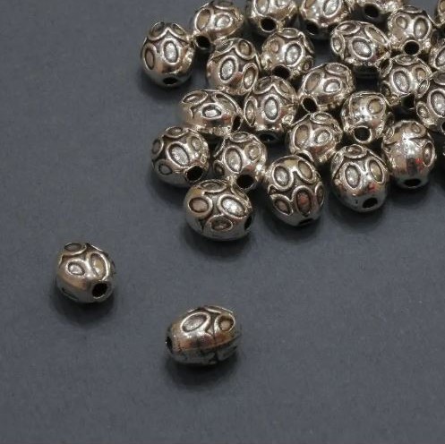 Bead Insert Fittings, inner diameter 1.5 mm + -, size 5.5×7 mm + -, packaging 20 g 28 pcs (+ -)