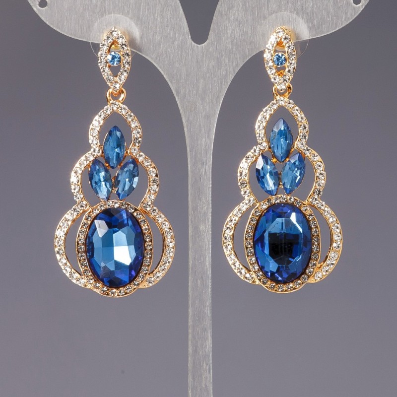 Earrings with crystals "Chandeliers" "Chandeliers" "Linda"