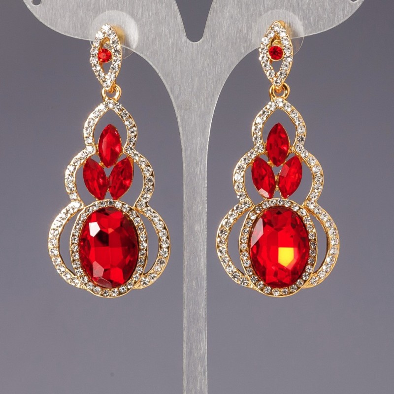 Earrings with crystals 'Lustre' 'Chandeliers' 'Linda'