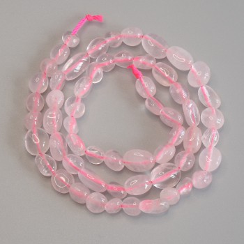 Rose quartz faceted beads, diameter 6-8×6 mm, length 39 cm +/- on thread