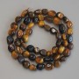 Tiger's Eye Beads, Faceted, Diameter 6–10×7 mm, Length 40 cm ± on a Thread
