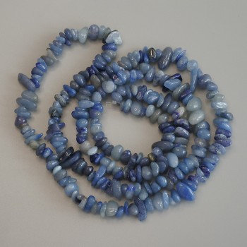 Blue Aventurine Chip Beads, diameter 5-8×3-5 mm ±, length 80 cm ± on beading thread