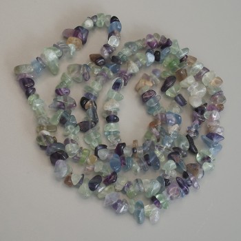 Fluorite Beads, Pebble Shape, diameter 7–9×2–6 mm, length 80 cm on a thread