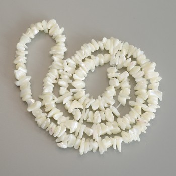 Mother-of-Pearl Nugget Beads, diameter 10–13×4–5 mm, length 80 cm on a thread