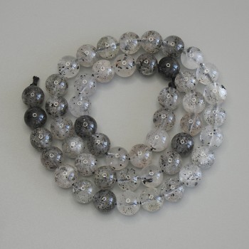 Herkimer Quartz Beads - Diamond Quartz Smooth Round Beads, 8mm, Length 40cm