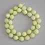 Chrysolite Olivine Faceted Rhombus Beads 10x8 mm, 5 mm+, on thread with seed beads, length 39 cm+