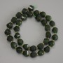 Chrysoprase beads, faceted diamond-shaped, diameter 10×8.5 mm, 5 mm +/- with seed beads 3 mm +/-, length 39 cm +/- on thread