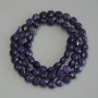Sugilite beads, faceted coin-shaped, 6 mm diameter, 39 cm length ± on thread