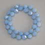 Faceted Aquamarine Beads Diamond Shape, 10x8.5 mm, 5 mm ± with 3 mm seed beads ±, length 39 cm ± on thread