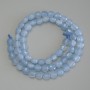 Aquamarine Beads, Faceted Coin, 6mm Diameter, 39cm Length on Thread