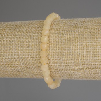 Citrine Bracelet with Faceted Cubes, 5×5 mm, 18 cm (Stretch)