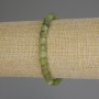 Canadian Jadeite Bracelet with natural stone, faceted cube, diameter 5.5x5.5 mm, length 18 cm (stretch)