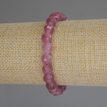 Tourmaline Bracelet with Faceted Beads, 8 mm Diameter, 18 cm Length (Stretch)