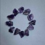 Amethyst Faceted Bracelet 20-23x15mm ± Mountain Crystal Bicones 5x5mm ±, length 18cm ± stretch