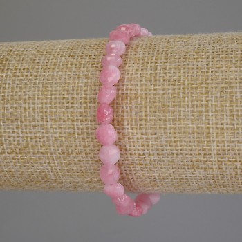 Tourmaline Bracelet Faceted Coin Beads, 6.5 mm diameter, 18 mm length, Stretch Bracelet