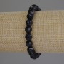 Elastic bracelet with faceted agate beads, 8mm diameter ±, length 18mm ±