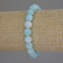 Aquamarine bracelet with faceted beads, 8mm diameter, 18mm length, stretch