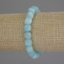 Aquamarine Bracelet with Faceted Cubes, 8.5 mm Diameter, 18 mm Length, Stretch