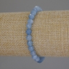 Faceted Aquamarine Bracelet, 6 mm diameter, length approx. 18 cm, stretch
