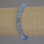 Faceted Aquamarine Bracelet, 6 mm diameter, length approx. 18 cm, stretch