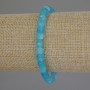 Aquamarine Faceted Cube Bracelet, 5.5 mm Diameter, 18 mm Length, Stretch