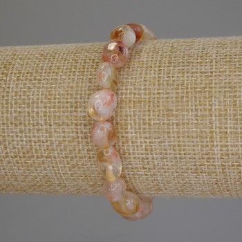 Citrine bracelet with faceted beads, diameter 9–11×8 mm, length 18 cm, stretch