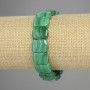 Malachite bracelet, natural stone, rounded link, diameter 14×11 mm, length 18 cm ± stretch