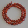 Carnelian Beads Faceted 8x7mm ± on Thread, Length 37 cm+