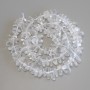 Beads of natural stone: rock crystal, faceted rondelle, diameter 8–13 x 4–6 mm ±, length 40 m ± on a thread