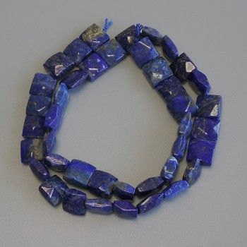 Lapis Lazuli Beads Faceted Square 8-9.5 mm on Thread, Length 39 cm+