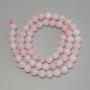 Beads Madagascan Pink Quartz, Smooth Round Bead, Diameter 6.5 mm, Length 39 cm