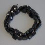 Black Tourmaline Beads, Faceted Square, 10.5-11×10.5-11 mm diameter, 40 cm length on thread (with natural imperfections)