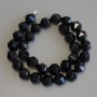 Faceted Black Onyx Beads, diameter 12×10–11 mm, length 36 cm on thread