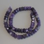 Faceted Amethyst Rondelle Beads, diameter 10x6–8 mm, length approx. 39 cm on thread