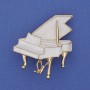 Pianano Brooch with white enamel and gold-tone metal 36×30 mm+