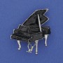 Pianano Brooch - Black enamel on silvery metal 36x30mm