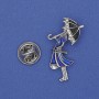 Brooch: Girl with Umbrella blue enamel white crystals gold-tone metal 32×16 mm+