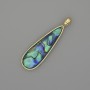 Pendant 'Halite Drop' 40×11 mm ± gold-toned metal