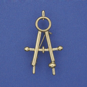 Compass Brooch in Gold-Tone Metal 41×24 mm+
