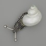 Snail brooch-pendant in silvery metal 58x20x23 mm+