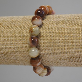 Onyx Bracelet with Smooth Beads, 10 mm Diameter, 18 cm Length (Stretch)