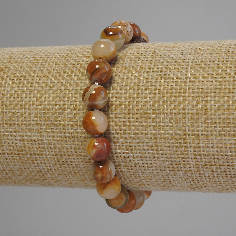 Onyx Bracelet with Smooth Beads, 8.5 mm diameter, 18 cm length (stretch)