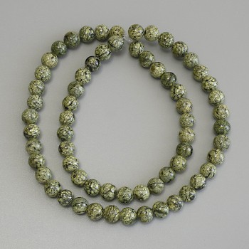 Serpentine Beads - Pressed Smooth Ball 6mm, 40 cm long (approx.) on a beading line