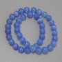 Azure Cat's Eye Beads, blue synthetic gemstone, smooth round bead, diameter 9.5 mm ± on a beading thread, length 36 cm+