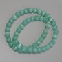 Mint Cat's Eye Beads, Smooth Ball, Synthetic Stone, 8 mm Diameter, on a Thread, Length 37 cm+